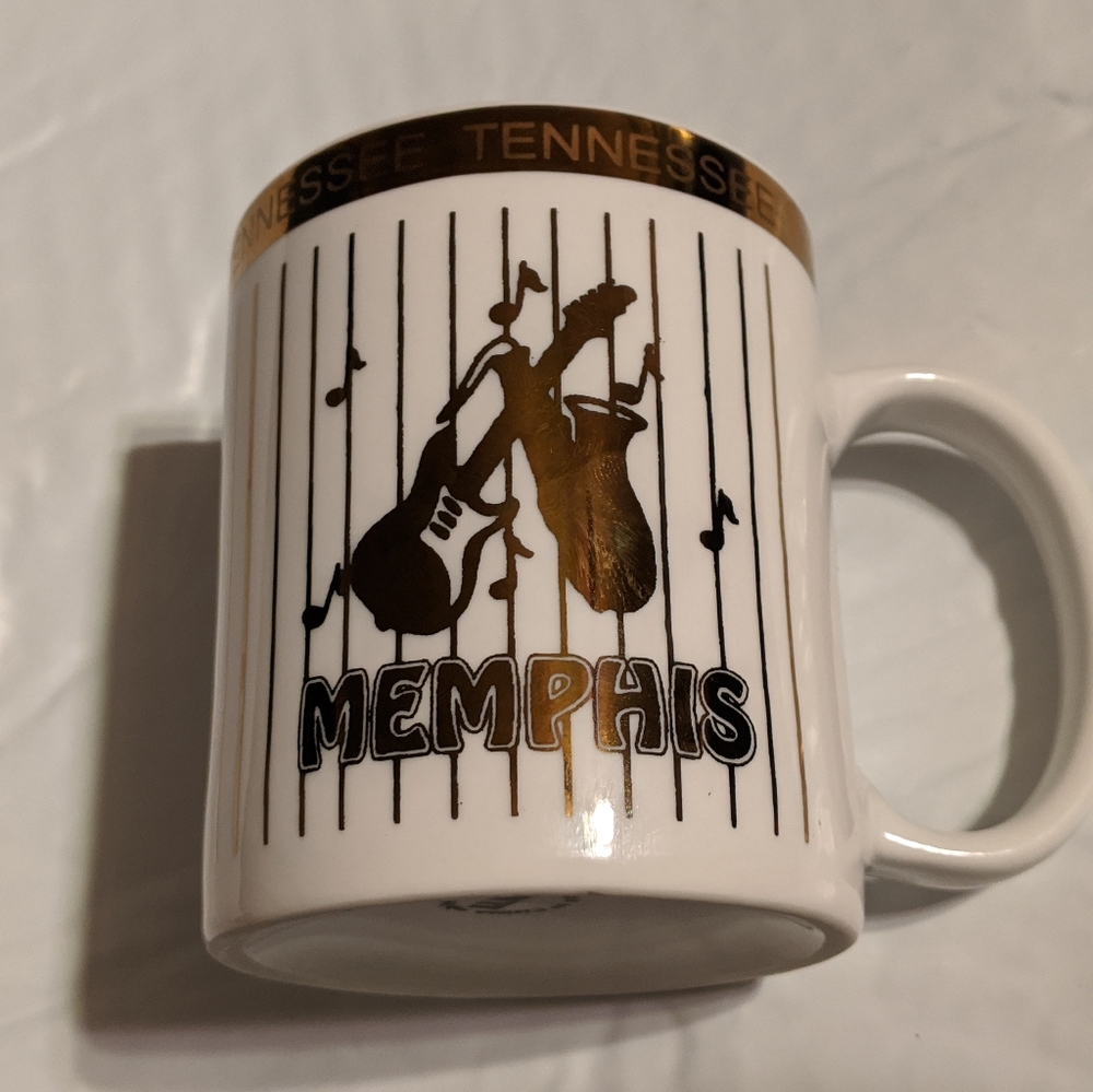 4"x3" Vintage Memphis Tennessee white & gold music